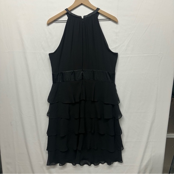 Jones Wear Black Tiered Chiffon Halter Dress Size 14 - Picture 4 of 6